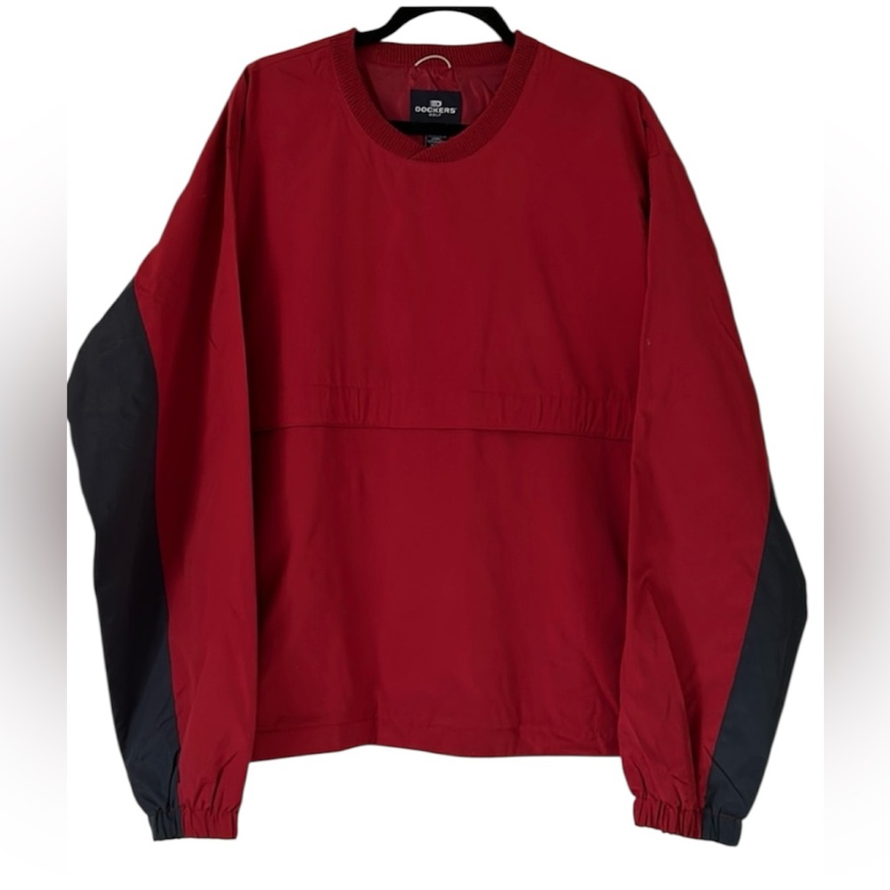 Dockers Golf Burgundy & Navy Blue Pullover Windbreaker